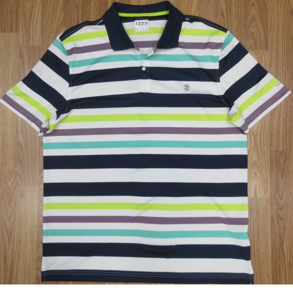 IZOD GOLF REGULAR FIT POLYESTER POLO SHIRT Sz X-LARGE, XL